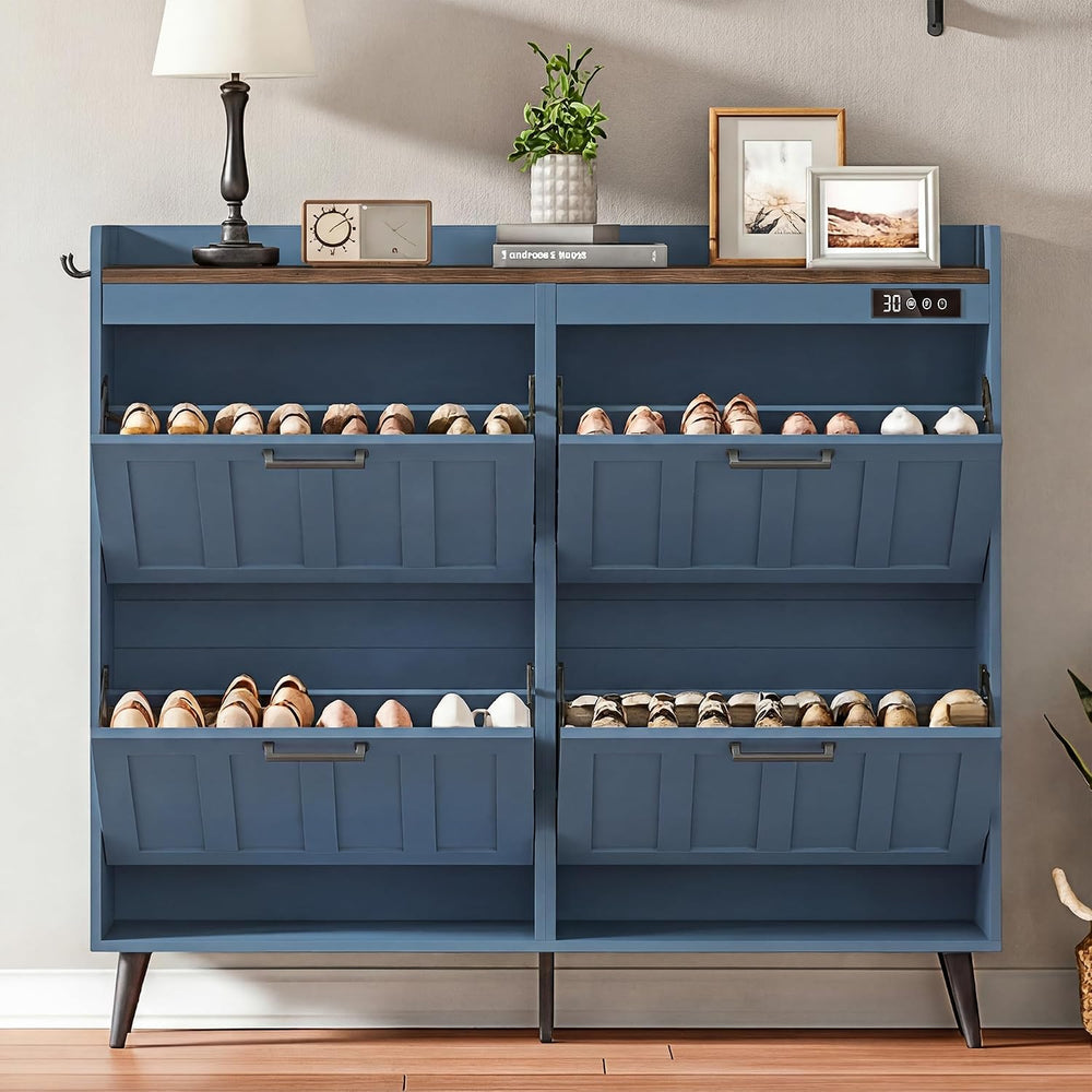 ChooChoo Shoe Storage Cabinet with 4 Flip Drawers and Deodorizer