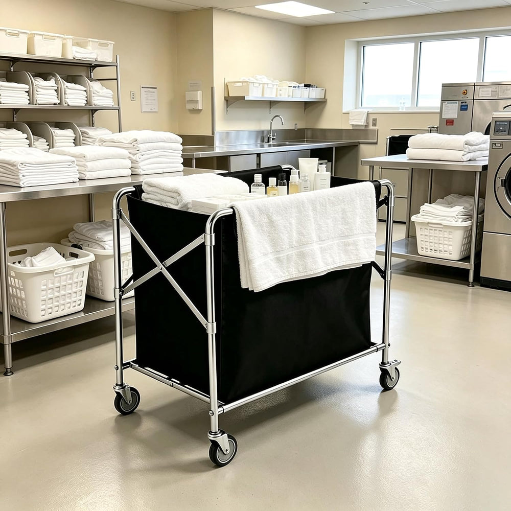Collapsible Commercial Laundry cart with Wheel, 12 Bushel Laundry Cart