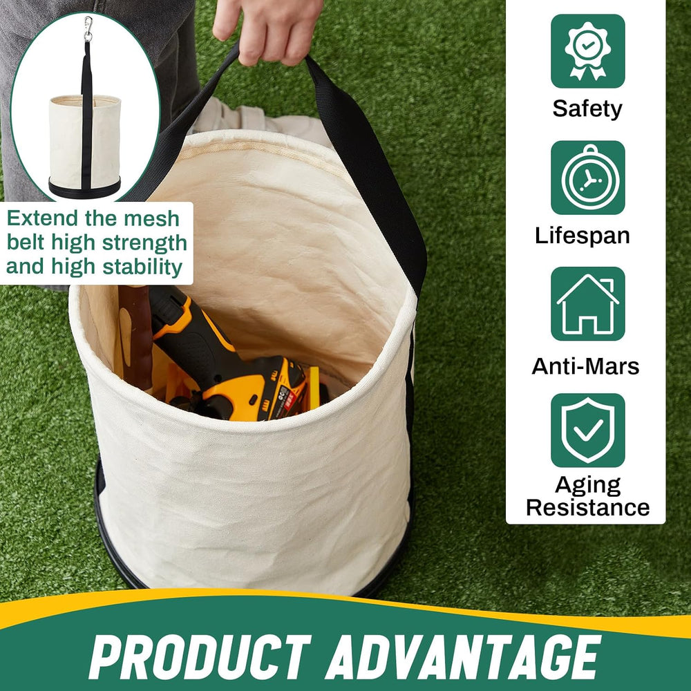 Lineman Canvas Bucket Tool Bag, 15" x 12