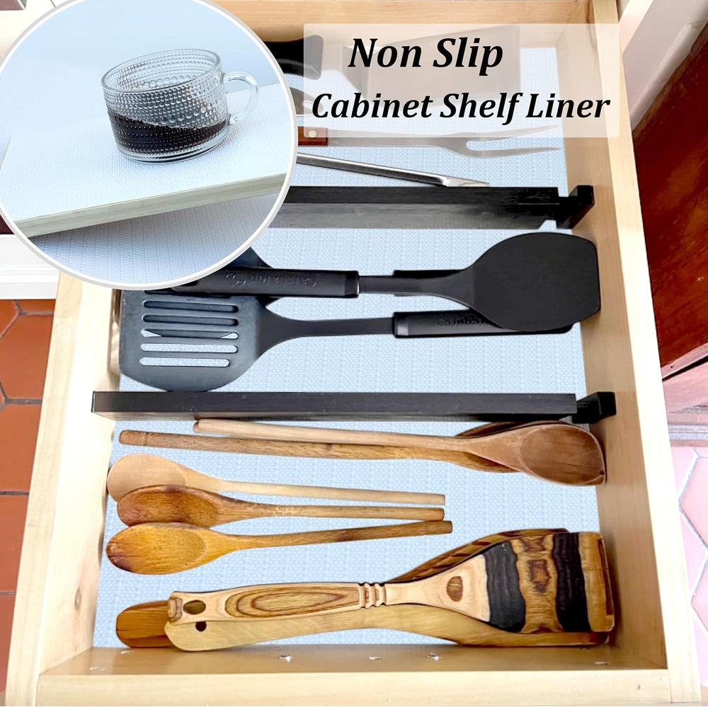 Cabinet Liners for Shelves Waterproof 24 Inch Wide X 20 Ft White Non Slip Dra...