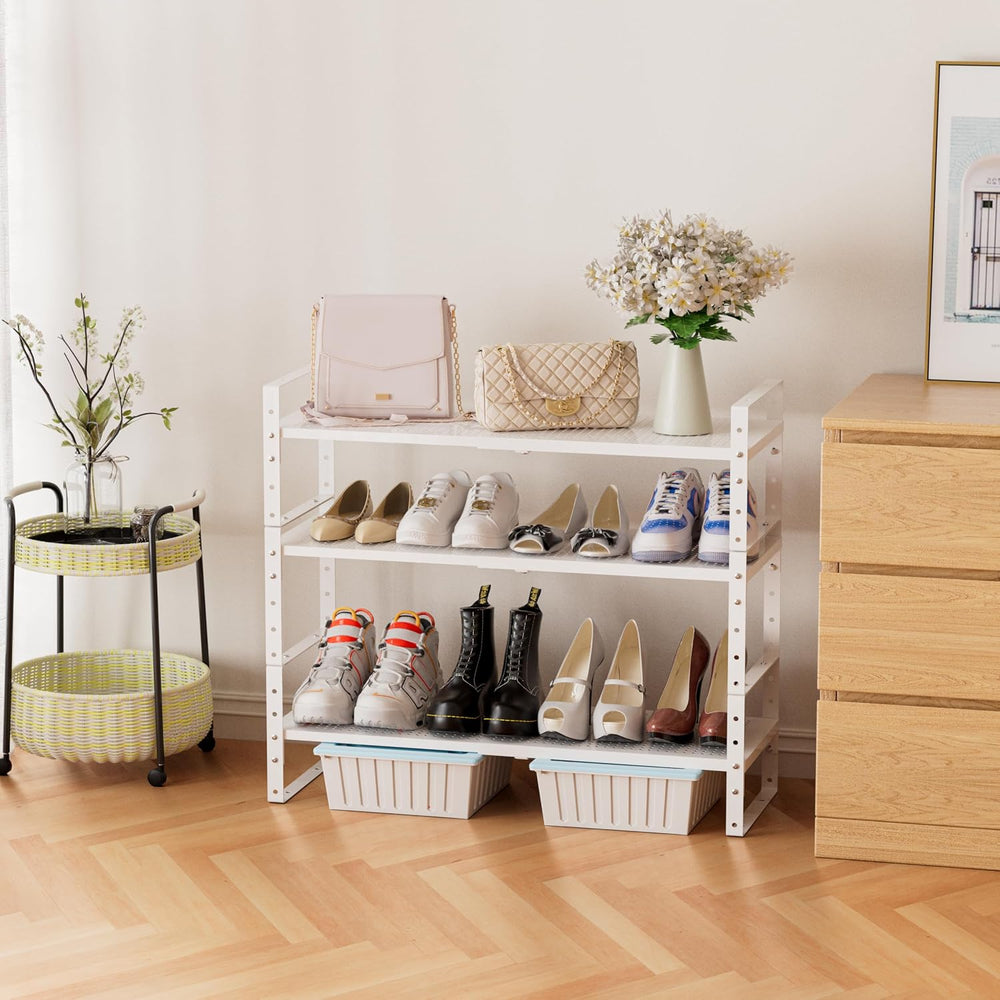 Jojocross Expandable Stackable Aadjustable Shoe Rack Pantry Shelf for Kitchen...