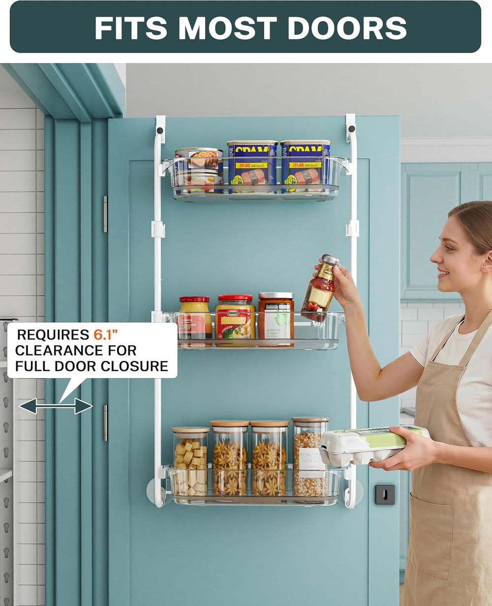Aveniee Over the Door Organizer, 3-Tier Hanging Door Organizer White