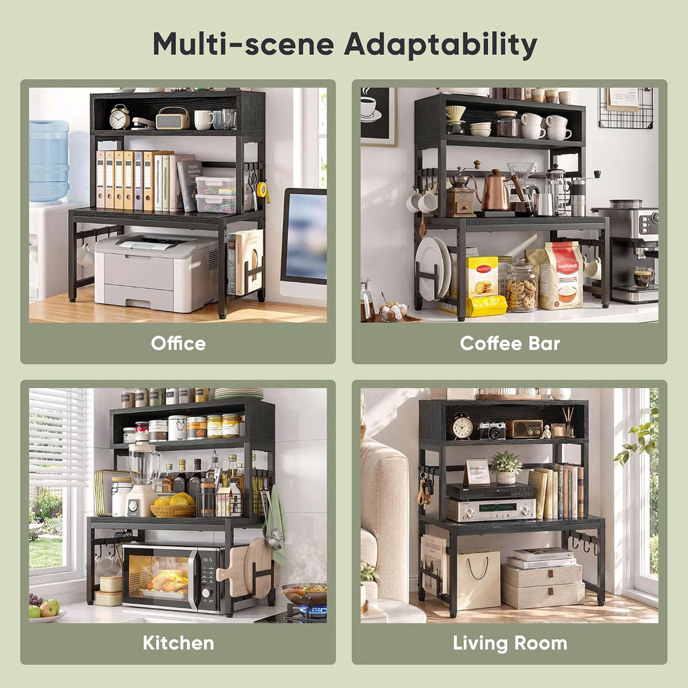 EnHomee 4-Tier Microwave Stand Countertop, Microwave Shelf With Storage
