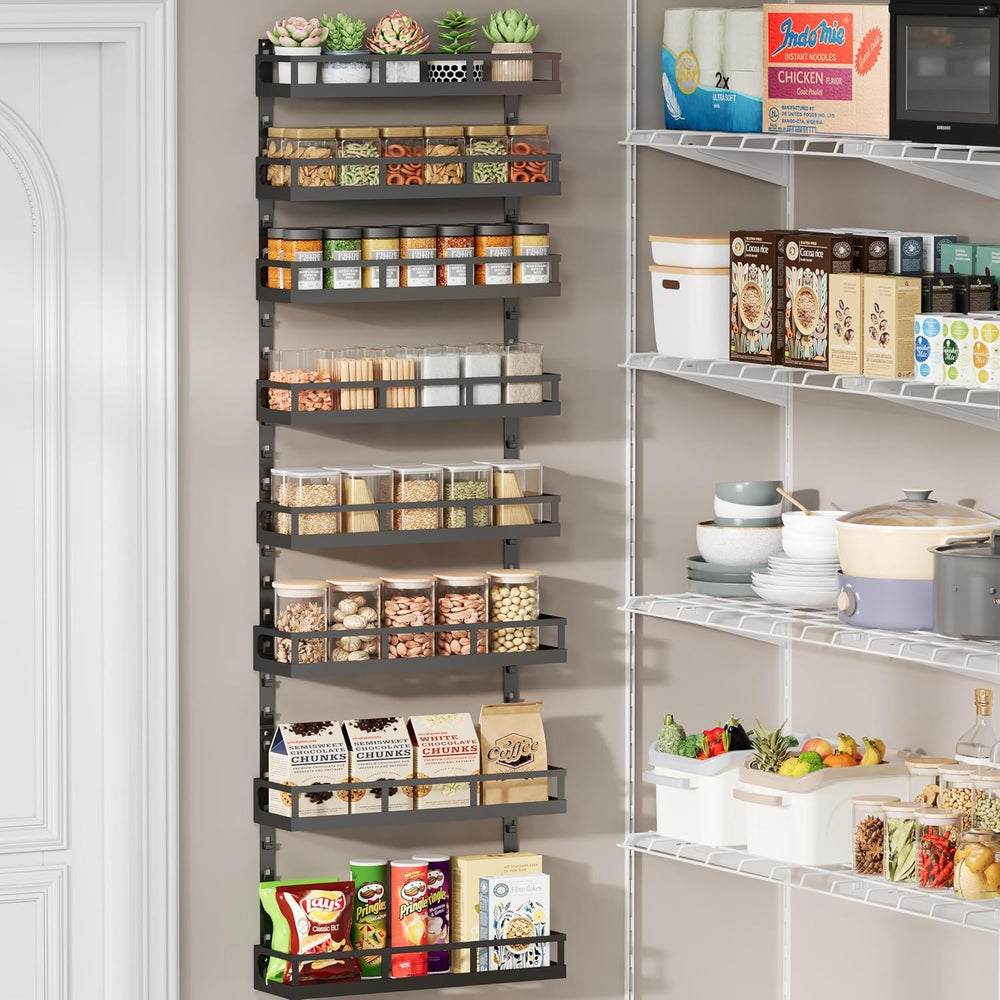 X-cosrack 8-Tier Adjustable Spice Rack – Wall-Mounted Space-Saving Organizer ...