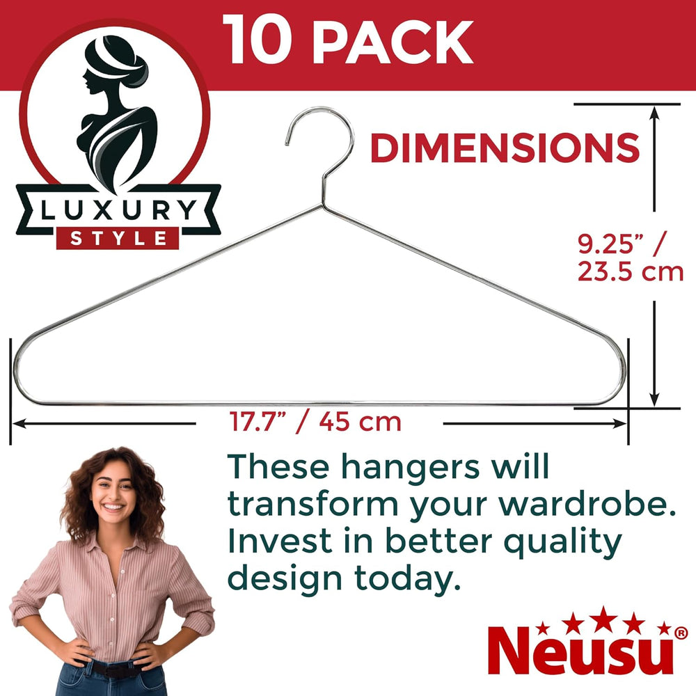 Neusu Heavy Duty Hangers - 5mm Solid Metal, Hold Over 35 Lbs, Extra Strong Co...