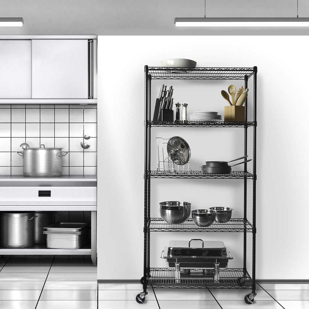 UltraDurable 5-Tier NSF Steel Wire Shelving, 36"W x 18"D x 75"...