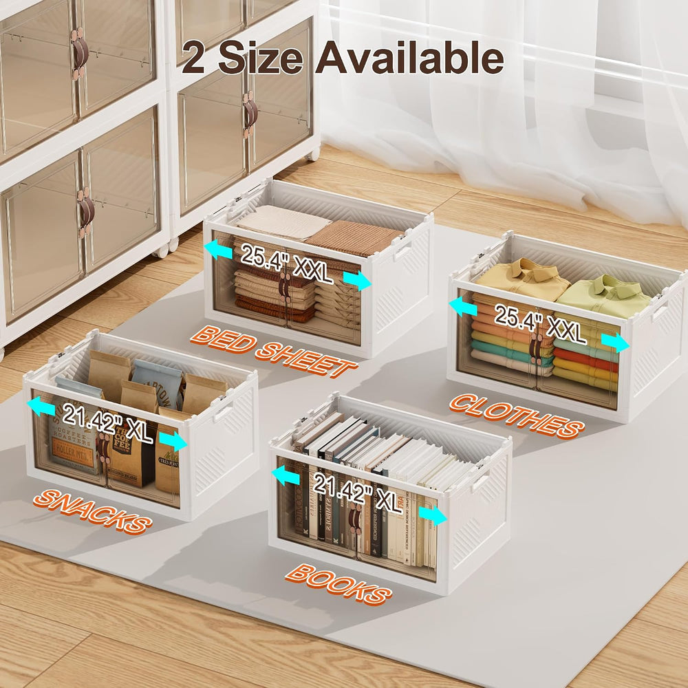 JOYMOOP Folding Storage Bins Organizer, 336 Quart Collapsible Storage Boxes w...