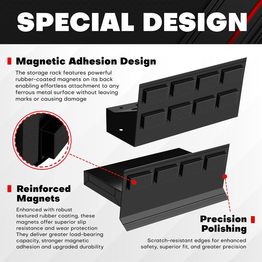 C&T 4-Piece Magnetic Toolbox Shelf, Tray and Holder Set, Magnetic Toolbox...