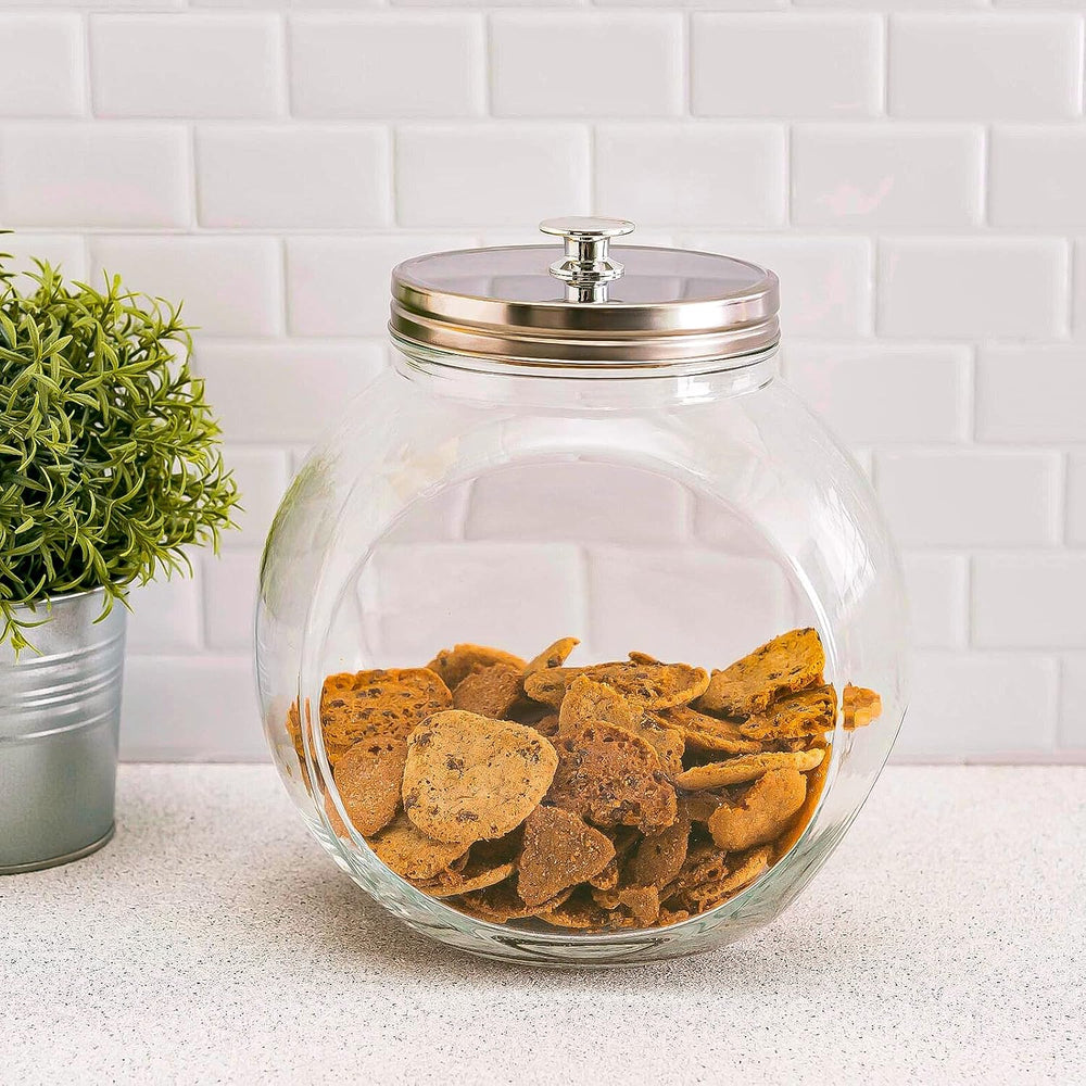 Glass Cookie Jars for Kitchen Counter (3 Pack) 75oz Food Storage Canisters wi...