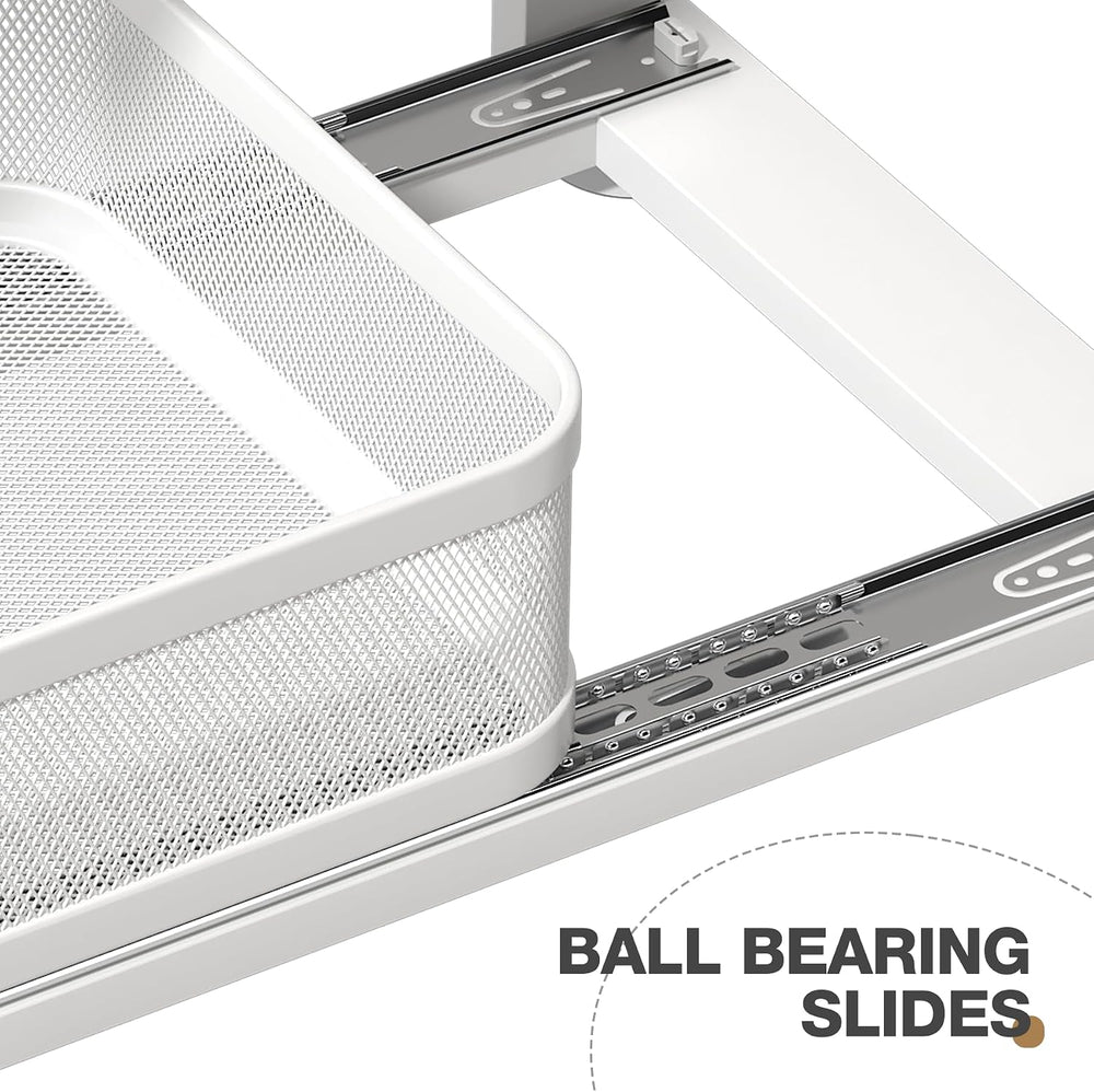 2 Pack 21IN-Depth Under Sink Organizer With Next-Gen Ball-Bearing Slides,2-Ti...