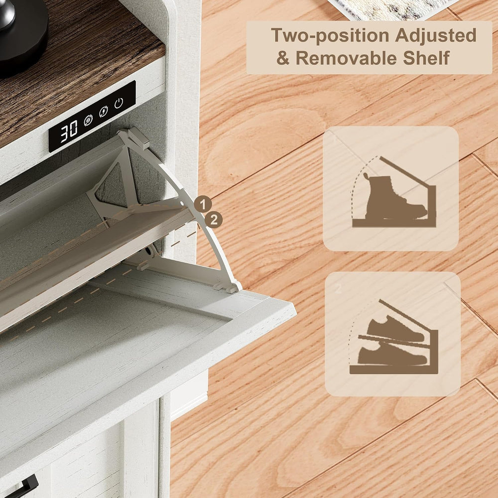 ChooChoo Shoe Storage Cabinet with 2 Flip Drawers for Entryway