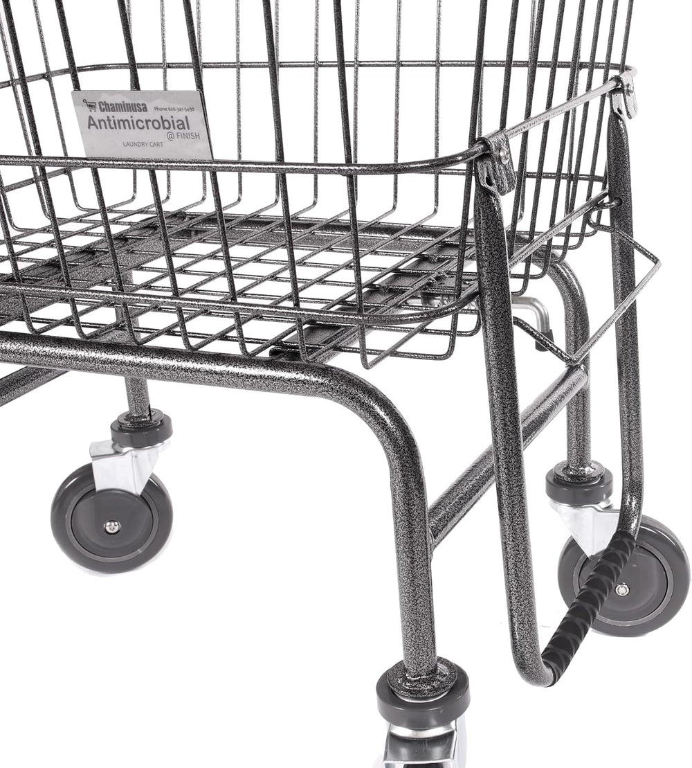 Rolling Laundry Cart with Wheels, Metal Wire Basket, Heavy Duty Utility Cart ...