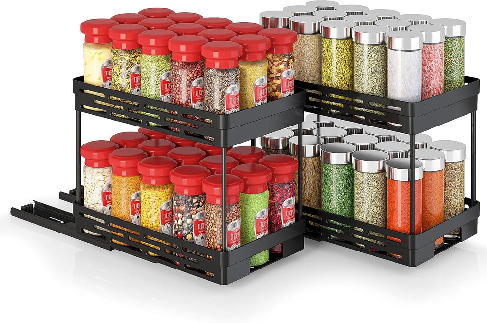 Pull Out Spice Rack Organizer for Cabinet, 2 Pack Widen Slide Out Spice Racks...
