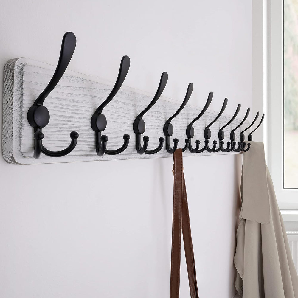 SKOLOO Coat Rack Wall Mounted - 38.3'' Long, Wooden, Heavy Duty, Rust...