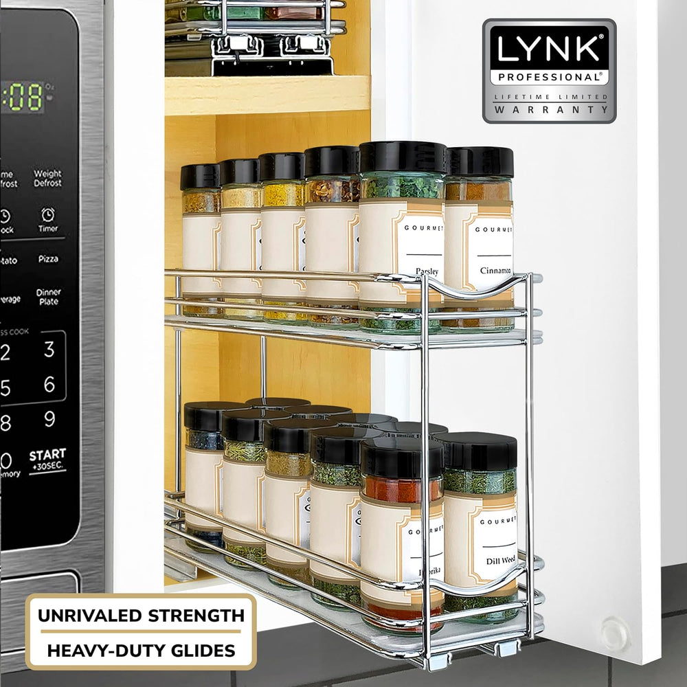 LYNK PROFESSIONAL® Pull Out Spice Organization for Cabinets - 4-3/8 inch Wide...