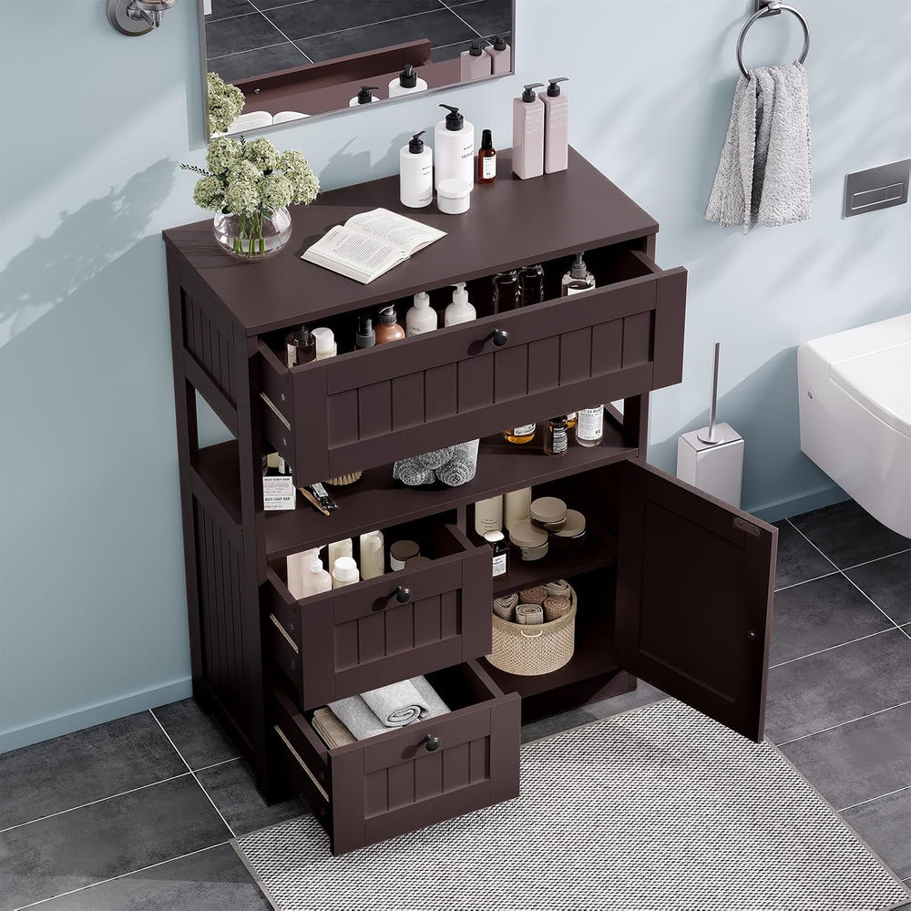Bathroom Cabinet, Modern Bathroom Floor Storage Cabinet Organizer with 1 Door...
