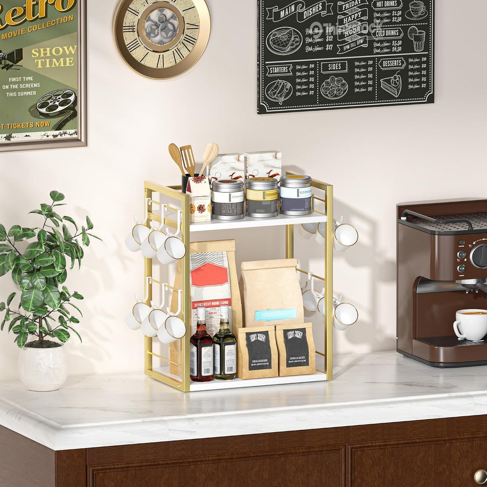 Dorhors Coffee Bar Organizer,Mug Holder,Station Organizer Kitchen Counter