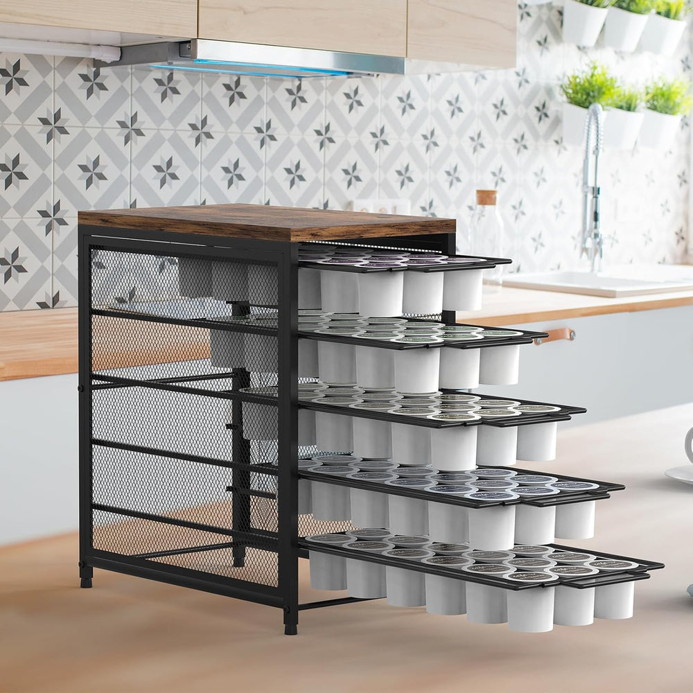 Coffee Pod Holder for K Cups, 5 Tier K Cup Drawer, 90 Pod Pack