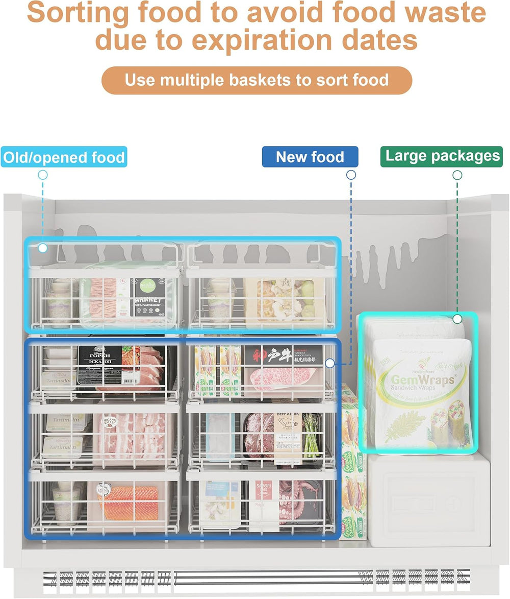 UMDONX 4-Pack Expandable Stackable Large Freezer Storage Boxes