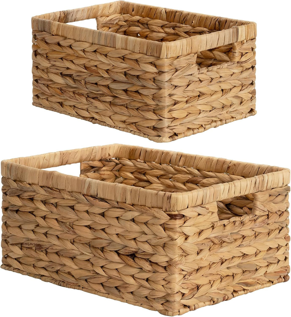StorageWorks Wicker Storage Baskets, Large and Small Baskets, Handwoven Water...