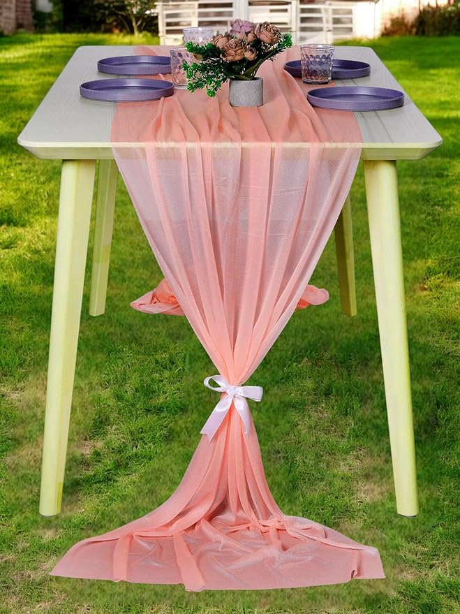 MDS Halloween Chiffon Table Runner - 5 Pack, 29 x 170 Inches, 14ft Each - She...