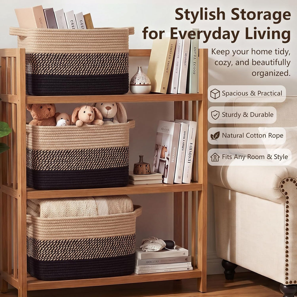 OIASKET Storage Basket for Organizing 3 Pack, Woven Baskets for Storage