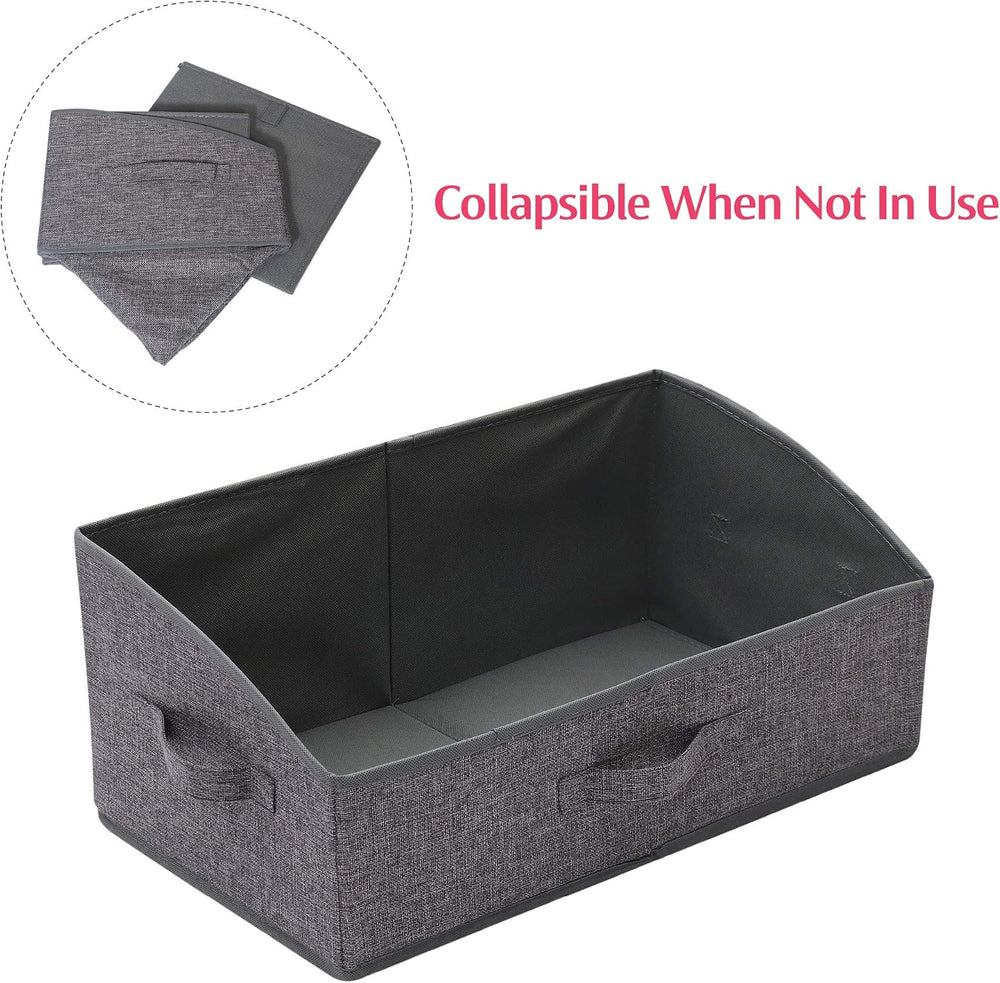 TENABORT 5 Pack Trapezoid Large Foldable Closet Storage Bins with Handle, Fab...