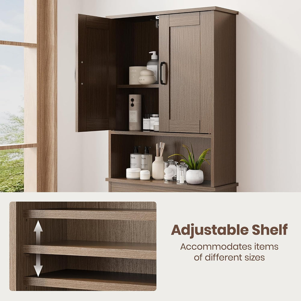 ROOMTEC Over the Toilet Storage Cabinet with Adjustable Shelf and Double Door...