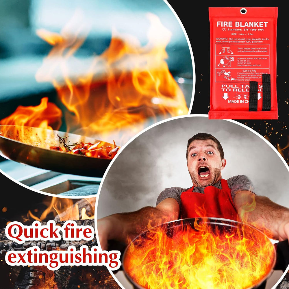 Macarrie 10 Pack 39" X 39" Fire Blanket Emergency for Home Kitchen,...