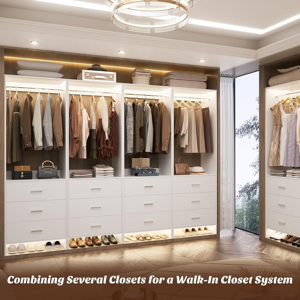Aheaplus Closet System Closet Organizer, 3.6FT Closets, Set of 2， White