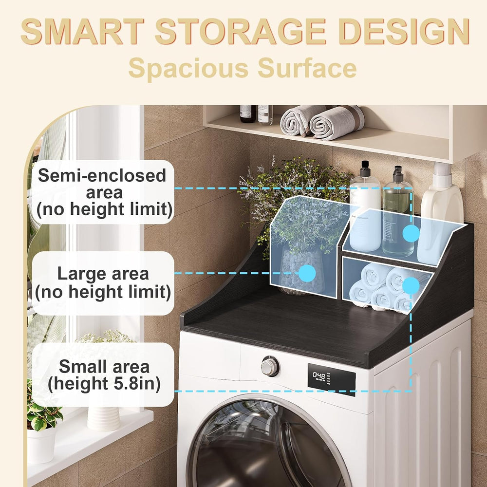 Laundry Countertop Single, 2-Tier Washer Dryer Countertop Laundry Topper with...