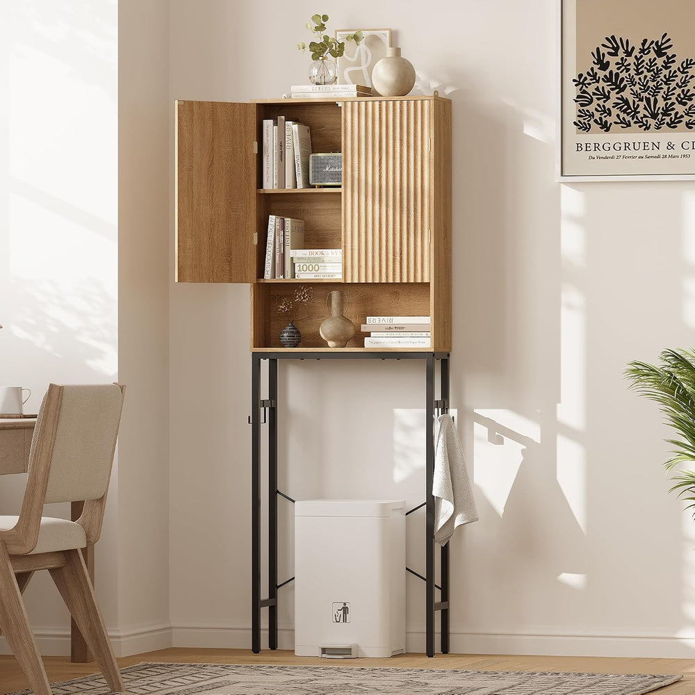Over The Toilet Storage Cabinet, Freestanding Tall Wood Bathroom Organizer