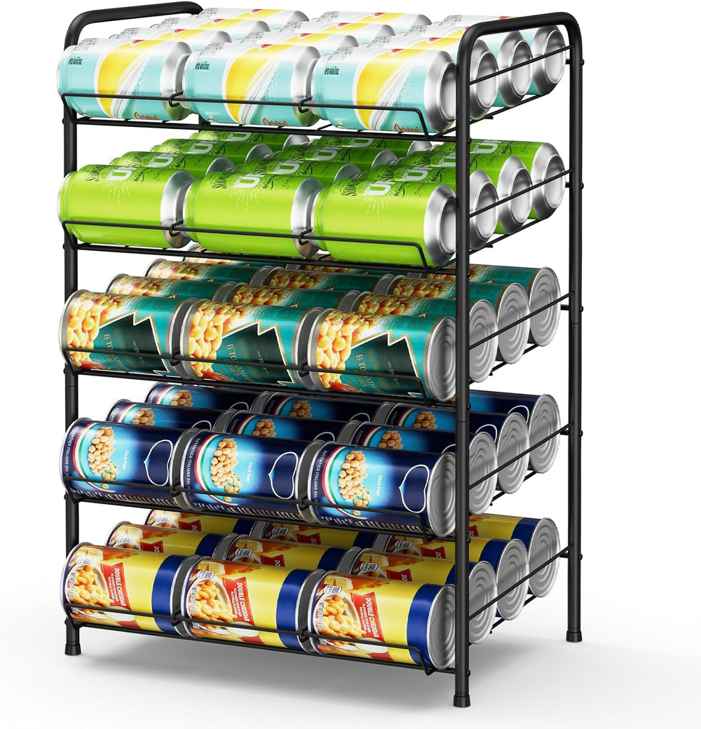 Vrisa Can Organizer for Pantry Canned Goods Holder for Kitchen, Black