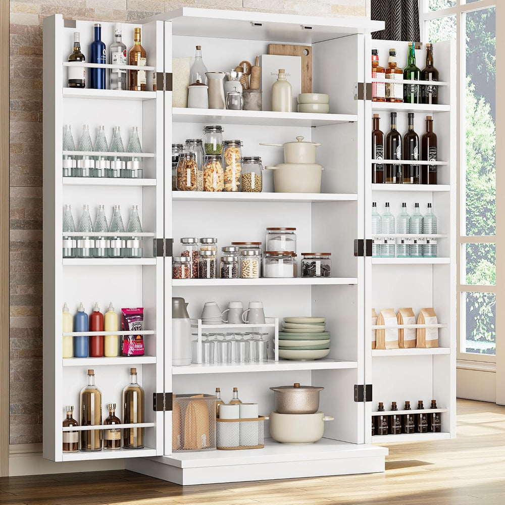 Shintenchi 47'' Kitchen Pantry Cabinet, 5-Layer Storage Cupboard, White