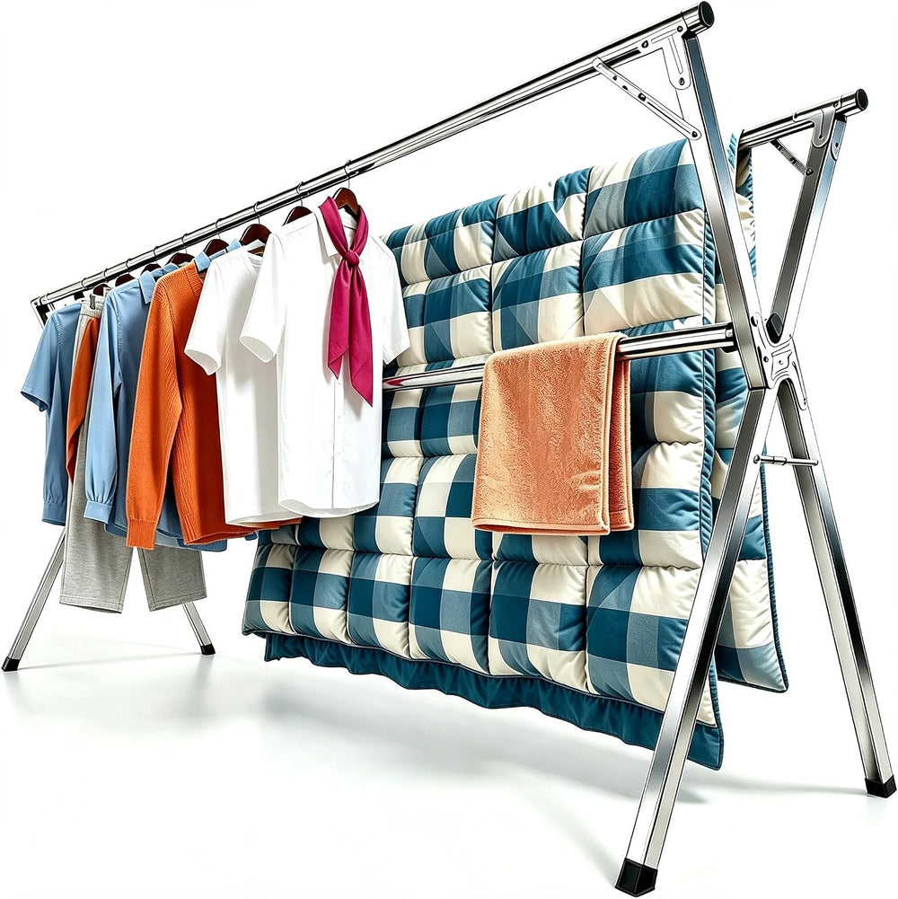 Foldable Clothes Drying Rack, Stainless Steel Laundry Drying Rack