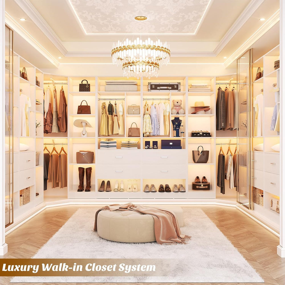 Besiost Corner Closet System with 2 Sets, 63.2" Corner Closet Organizer