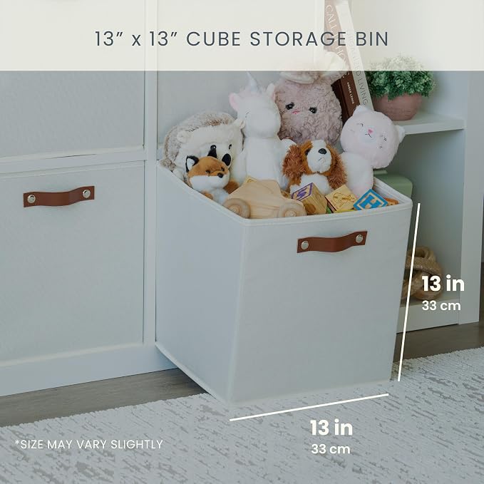 OrganiHaus 13x13 Cube Fabric Storage Bins Set of 4, Fabric Storage Cubes w/