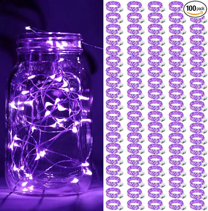 ZGWJ 100 Pack Fairy Lights Battery Operated, 7ft 20 Mini LED Fairy String Lig...