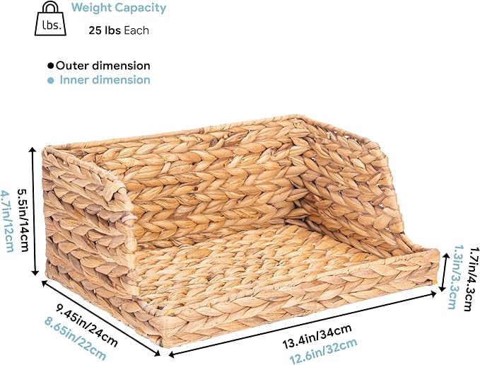VATIMA Water Hyacinth Storage Baskets (2 Pack)