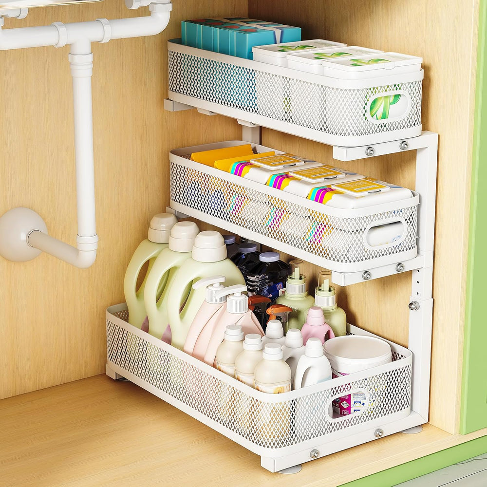 3-Tier Under Sink Organizer, Pull Out Cabinet Organizer for Kitchen & Bath