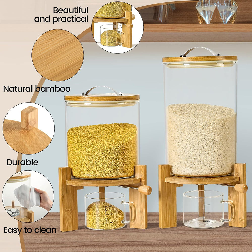 Rice Dispenser, Rice Storage Container：Flour and Cereal Container with Airtig...