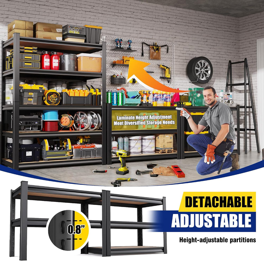 71" H x 46" W x 18" D Garage Shelving Unit, 2-Pack Heavy Duty ...