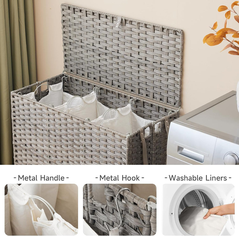 Laundry Hamper with Wheels, 52.8 Gallon(200L) Rolling Laundry Basket with Lid...