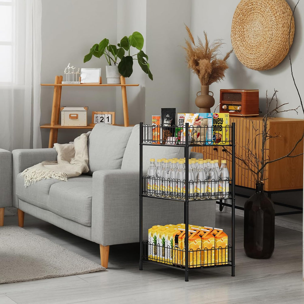 OYEAL Water Bottle Holder Rack 3 Tier Soda Drink Organizer Vertical Metal Foo...
