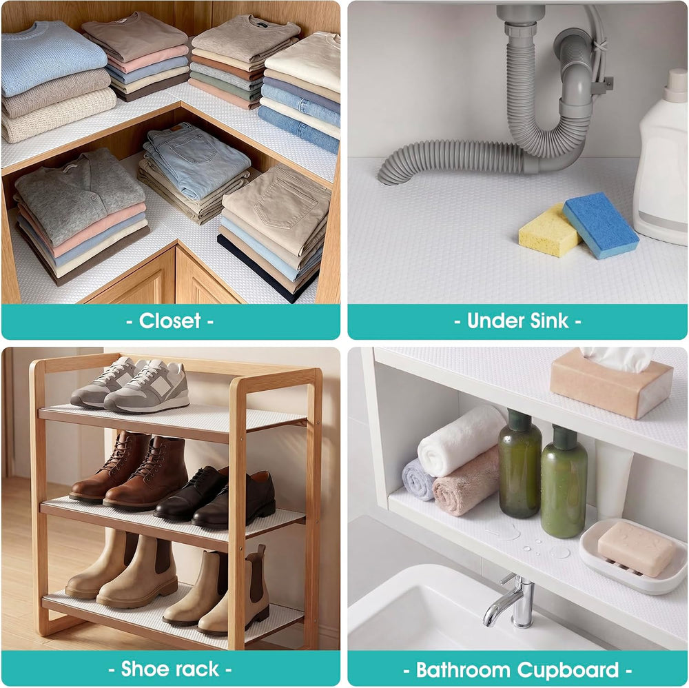 Self-Adhesive Kitchen Cabinet Liner: Peel and Stick Non-Slip 22" W x 290...