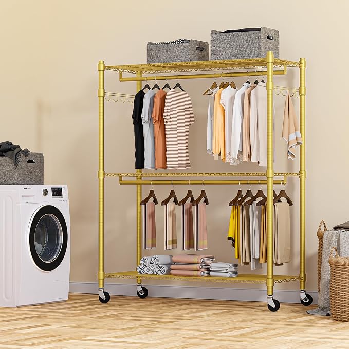 Homdox Gold Heavy Duty Clothes Rack
