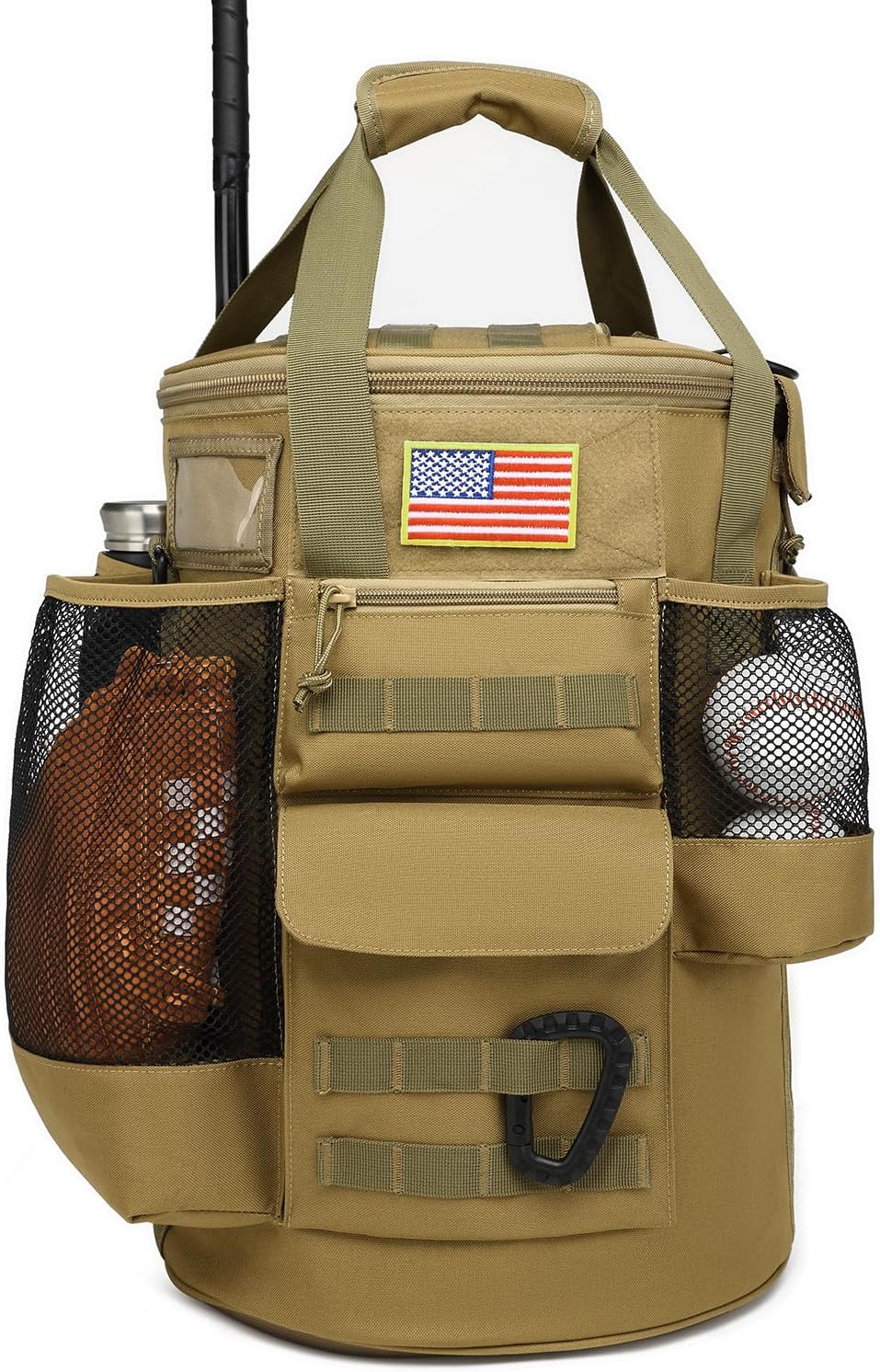 Baseball Bucket Bag 6 Gallon Tactical Softball Coaches Bag with Padded Seat