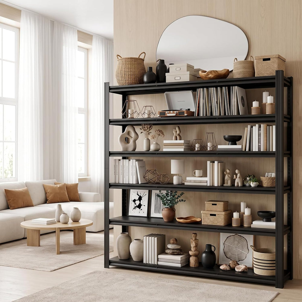 Metal Storage Shelving Unit, 6-Tier Adjustable Heavy Duty Garage Shelves