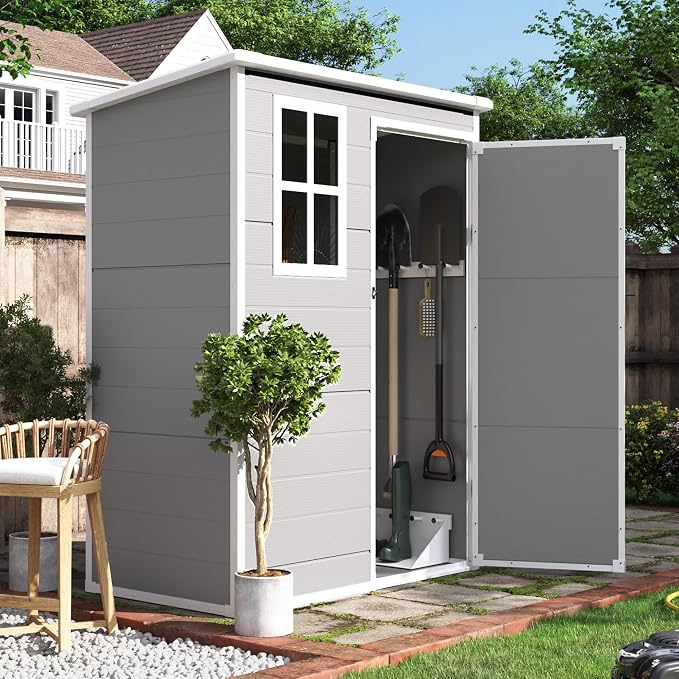 UDPATIO Outdoor Storage Shed 5x3 FT, Plastic Garden Shed