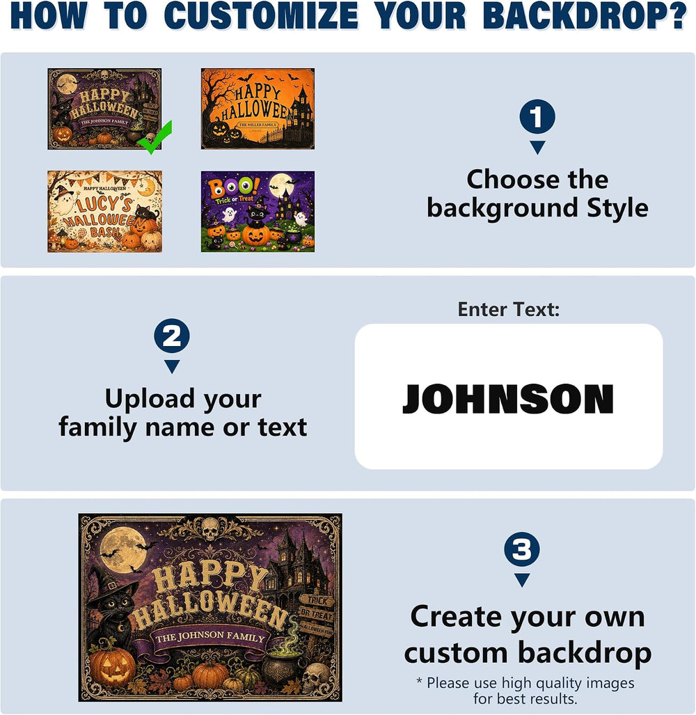 Custom Halloween Backdrop 10x6 Ft, Personalized Halloween Decoration Banner